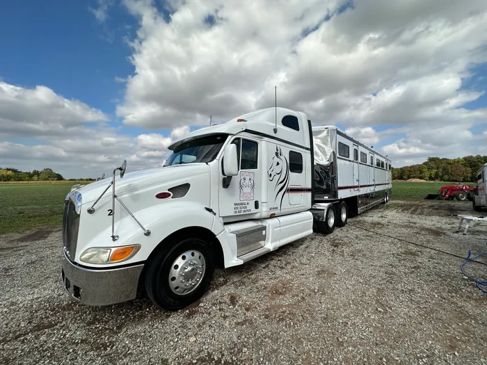 Peterbilt semi tractor and trailer washed and detailed
