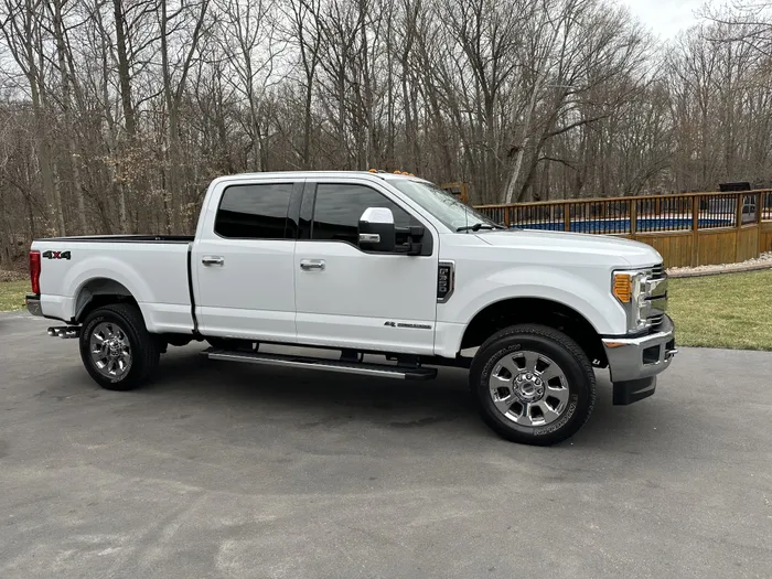 White Ford F-250 Super Duty after a full exterior detail