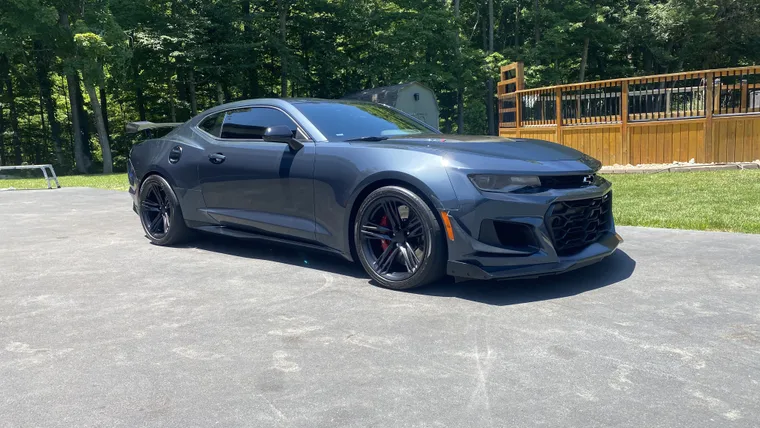 Matte black Camaro ZL1 after paint correction by Platinum Pro Clean